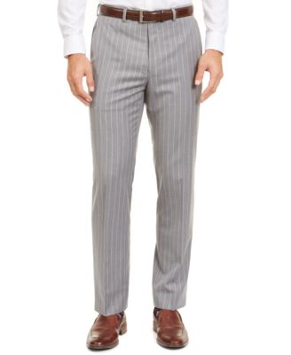Lauren Ralph Lauren - Men's Classic-Fit UltraFlex Stretch Light Gray Stripe Suit Separate Pants