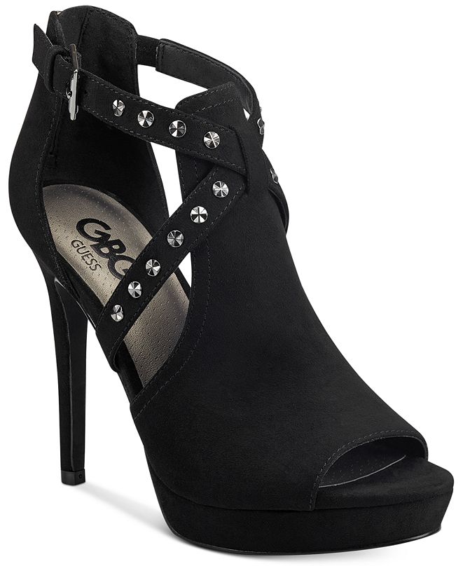 gbg los angeles women's harlin round toe stacked heel boot