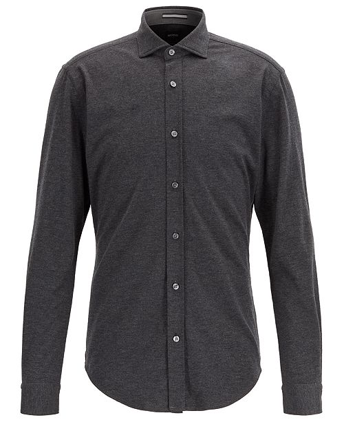 Hugo Boss Boss Men S Ridley Slim Fit Melange Jersey Shirt