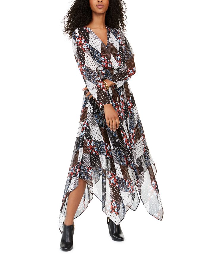 Tommy Hilfiger Printed Faux Wrap Peasant Dress Macy s