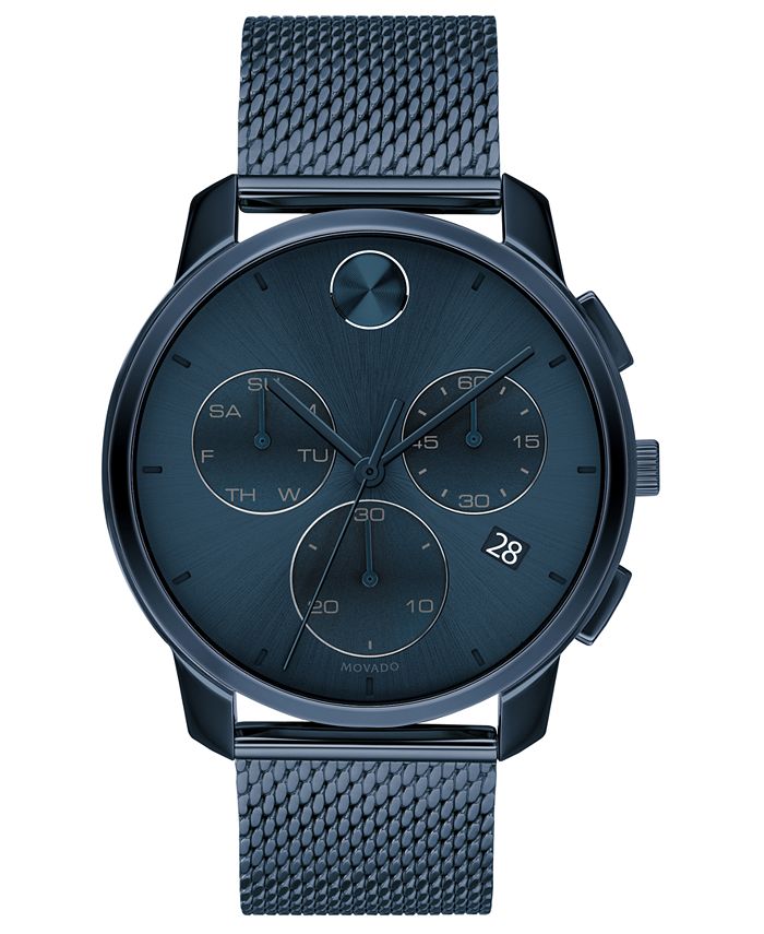 Movado bold blue stainless steel sale