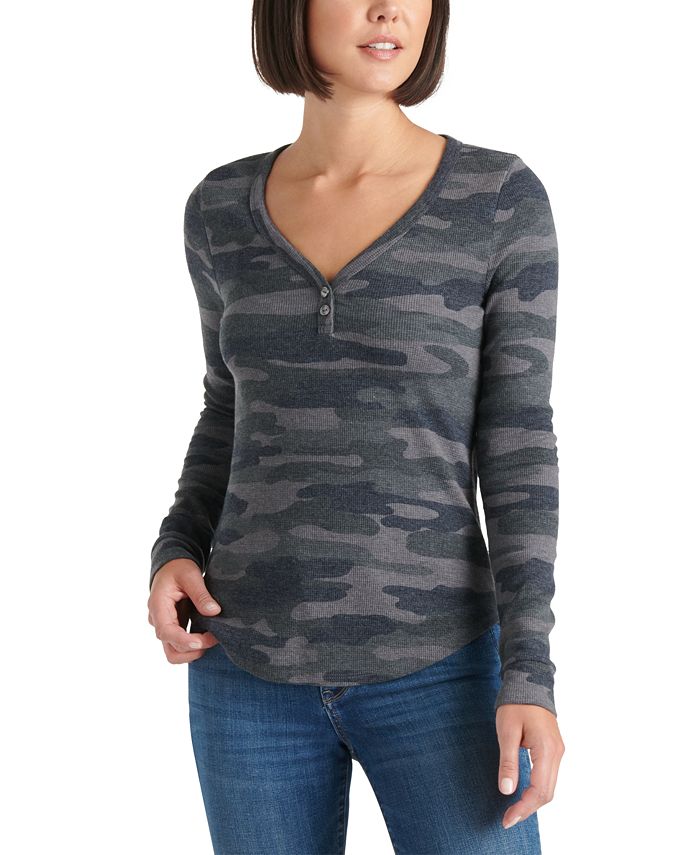 Lucky Brand Camo Thermal Top - Macy's
