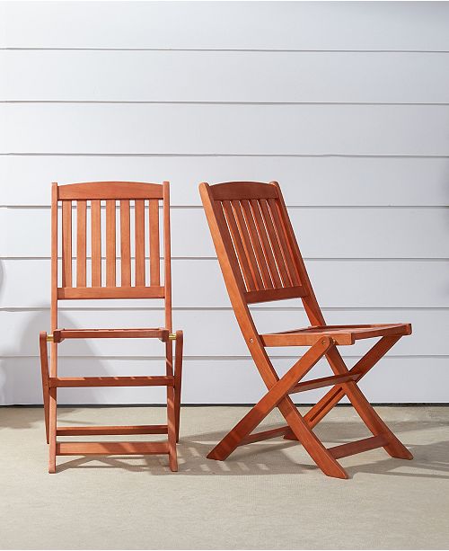 Vifah Malibu Outdoor Folding Bistro Chair Set Of 2 Reviews Furniture Macy S