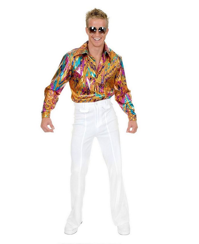 BuySeasons Men's Multi Glitter Disco Shirt Plus Adult Costume - Macy's