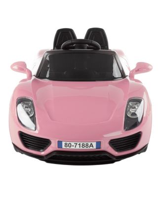 Ride On Sports Car  Motorized Electric Rechargeable Battery Powered Toy with Remote Control, MP3 and USB, Lights and Sound by Lil Rider Pink