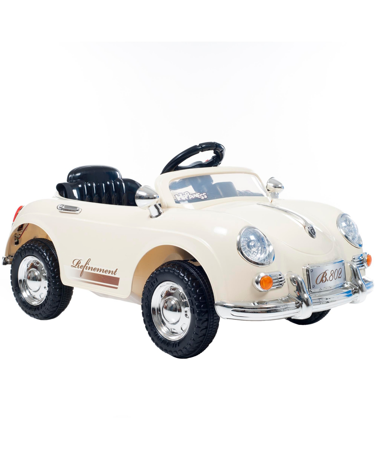 Lil' Rider Battery Powered Classic Sports Car With Remote Control And Sound In White