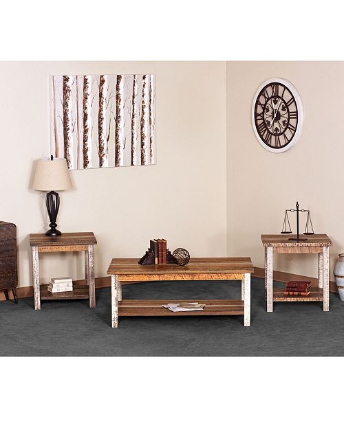 Carmel Avenue Lynn Farmhouse Rustic Cocktail Table And End Table