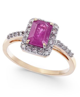 Macy's - Ruby (1-1/3 ct. t.w.) & Diamond (1/4 ct. t.w.) Ring in 14k Gold