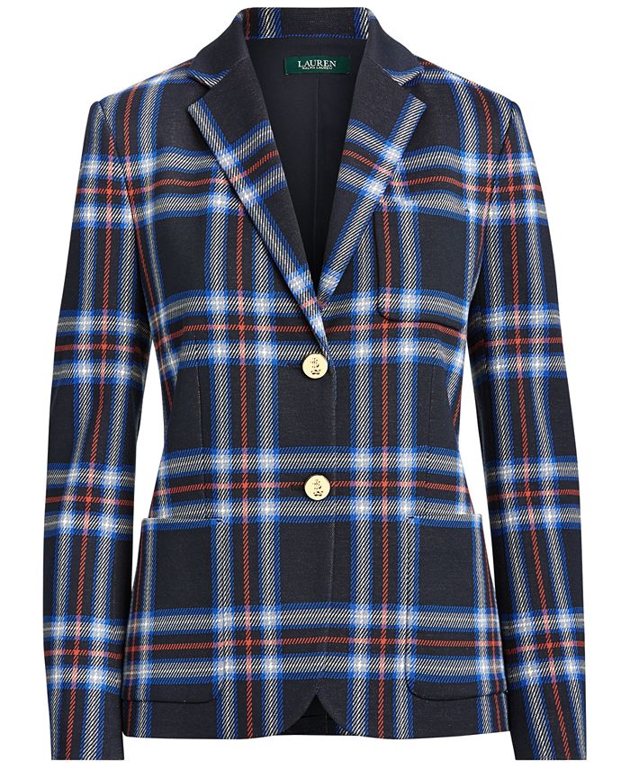 ralph lauren patch jacquard blazer
