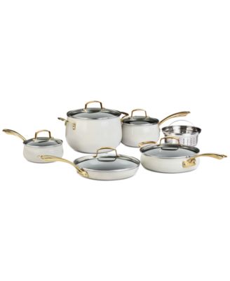 Belgique Aluminum 11-Pc. White Cookware Set, Created for Macy's