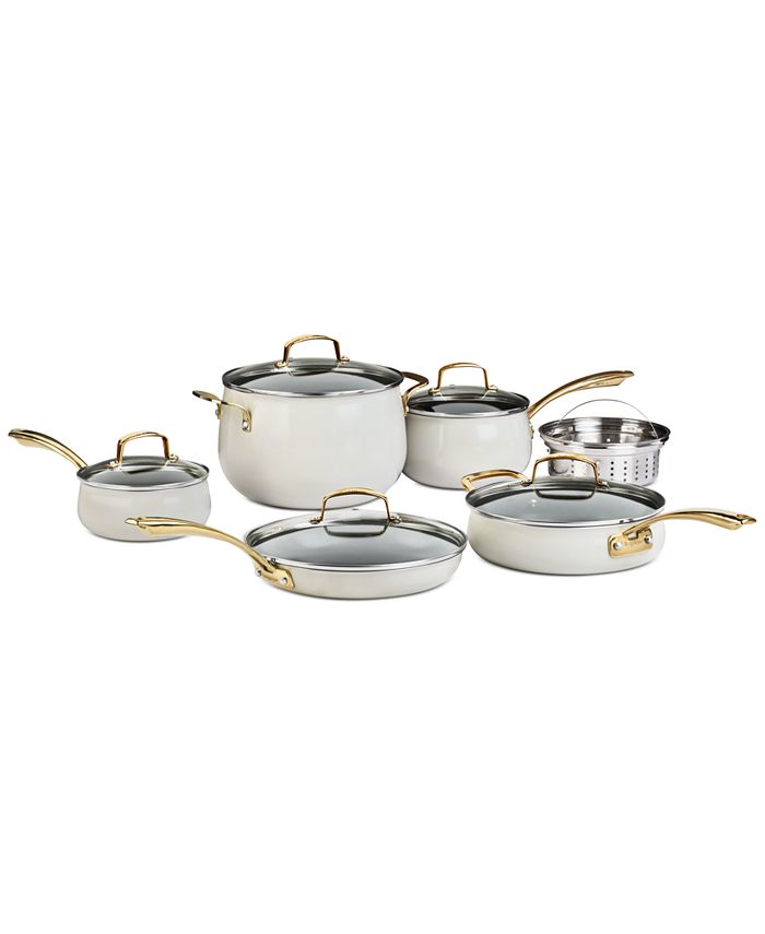 Belgique Aluminum 11Pc. White Cookware Set, Created for Macy's Macy's