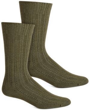 Hue Women's Temp Tech Tuck Stitch Ribbed Socks In Shadow Olive