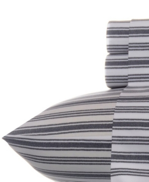 Shop Nautica Coleridge Stripe Cotton Percale 3-piece Sheet Set, Twin Xl In Charcoal