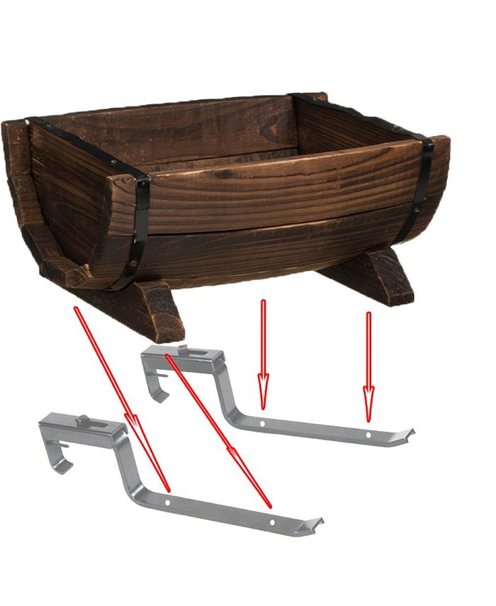 Gardenised Half Barrel Adjustable Deck Railing Planter Macy's