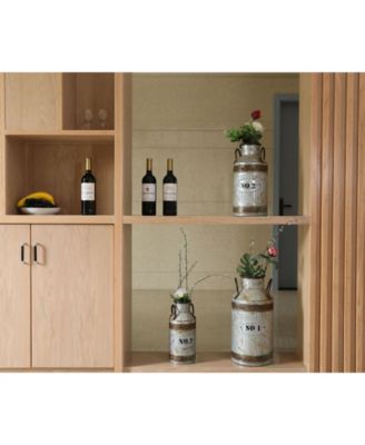 Galvanized Metal Rustic Milk Can, Large