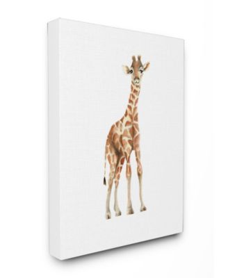 Happy Baby Giraffe Illustration Canvas Wall Art, 24" x 30"