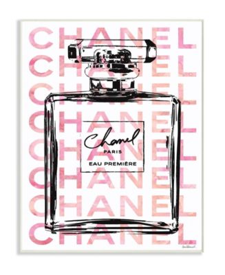 Stupell Industries Glam Perfume Bottle with Words Pink Black Wall ...