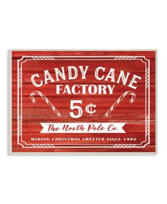 Candy Cane Factory Vintage-Inspired Sign Wall Plaque Art, 12.5" x 18.5"