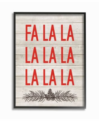 Christmas Deck the Halls Fa La La Framed Giclee Art, 11" x 14"