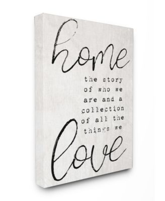 Home and Love - Story of Who We Are Canvas Wall Art, 24" x 30"