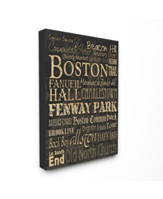 Home Decor Boston Words And Cities Typography Canvas Wall Art, 30" x 40"