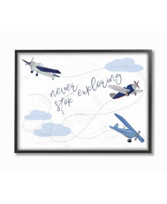Never Stop Exploring Airplanes Framed Giclee Art, 16" x 20"