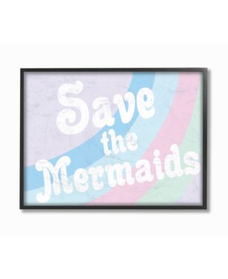 Save The Mermaids Framed Giclee Art, 16" x 20"