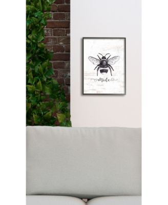 Bee Mine Drawing on Wood Framed Giclee Art, 16" x 20"