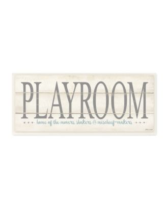 Playroom Home of Mischief Makers Wall Plaque Art, 7" x 17"