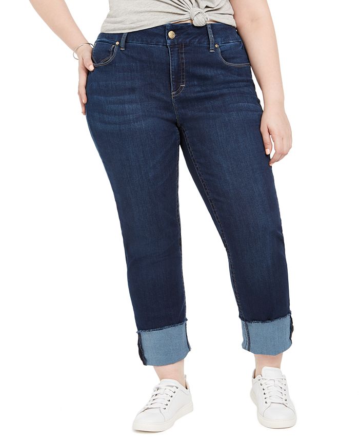 Seven7 Jeans Seven7 Plus Size Tummyless Cuffed Skimmer Jeans - Macy's