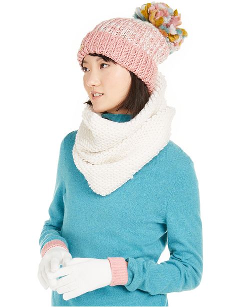 Betsey Johnson 3 Pc Funshine Gloves Hat Scarf Set Reviews