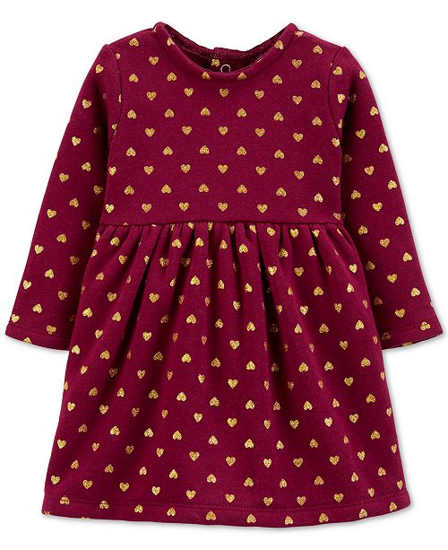 Carter S Baby Girls Heart Print Fleece Dress Reviews All Girls