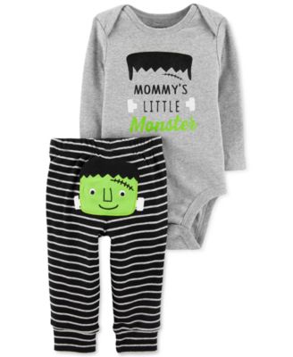 Carter's Baby Boys 2-Pc. Cotton Frankenstein Bodysuit & Striped Pants ...