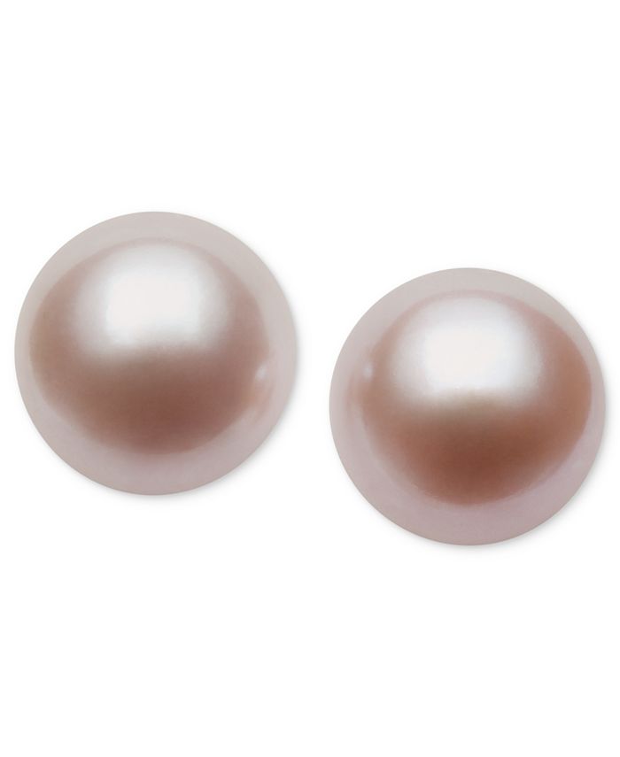 Pearl Earrings, 14k Gold Cultured Freshwater Pearl Stud Earrings (9mm)
