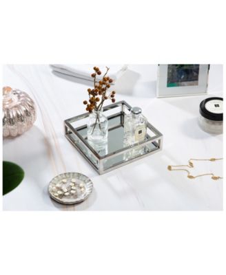 Mirrored Napkin Holder with Chrome Rails