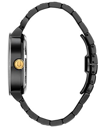 Bulova - Men's FuturoBlack Stainless Steel Bracelet Watch 42mm