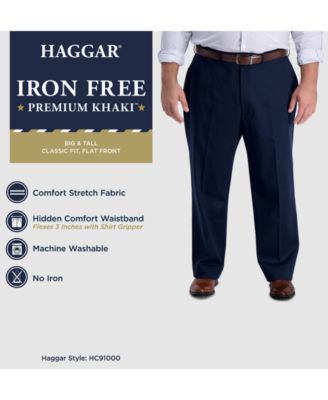 Men Dress Pants Haggar Mens Premium No Iron Khaki Classic Fit Expandable Waist Flat Front Casual Pants, Khaki, 36W X 30L US Price In UAE | Amazon UAE Haggar Mens Pants Expandable
