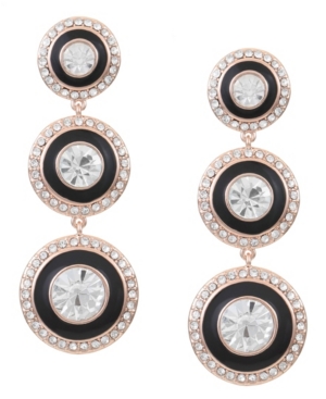 image of Trifari 12K Rose Gold-Plated Linear Earrings