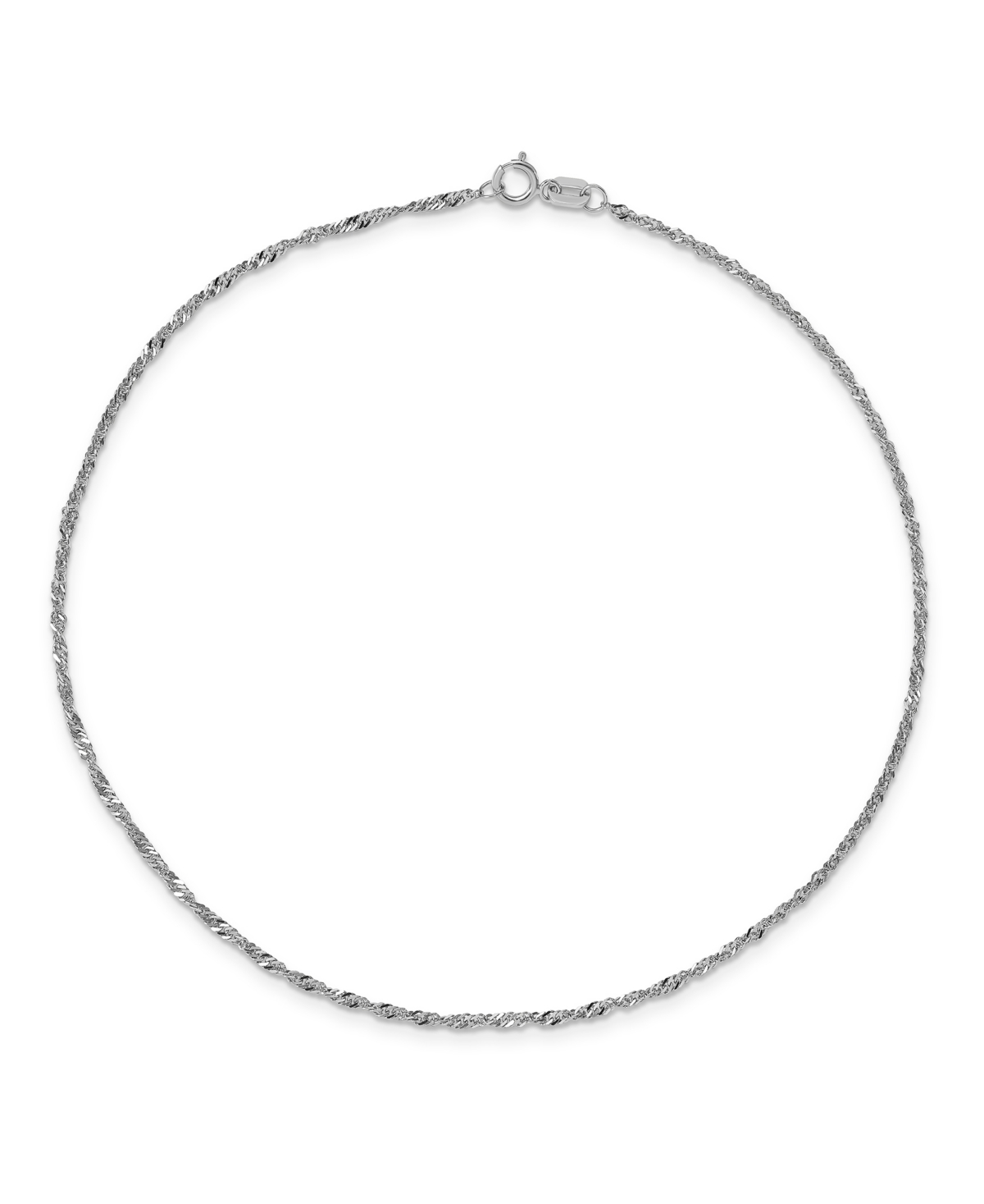 Singapore Chain Anklet in 14k White Gold - White Gold