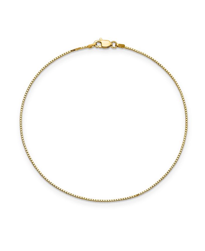 Macy's Box Chain Anklet in 14k Yellow Gold & Reviews - Bracelets 
