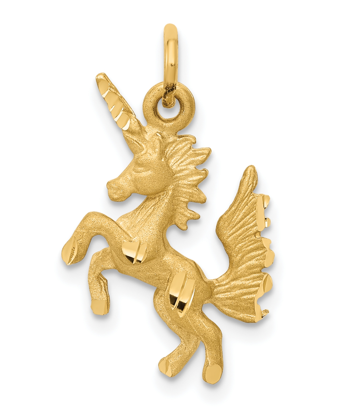 Dancing Unicorn Charm In 14k Yellow Gold