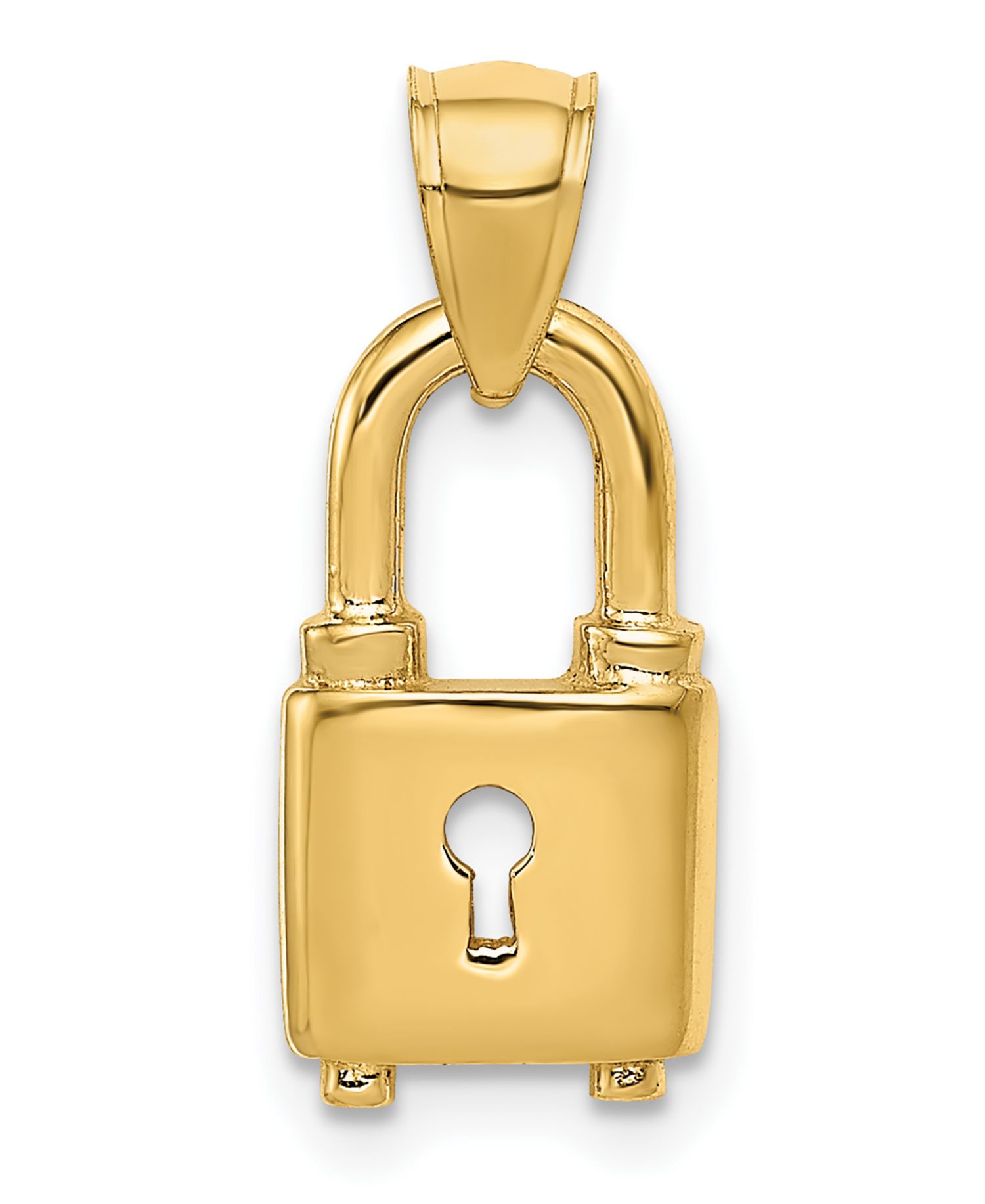 Lock Pendant in 14k Yellow Gold