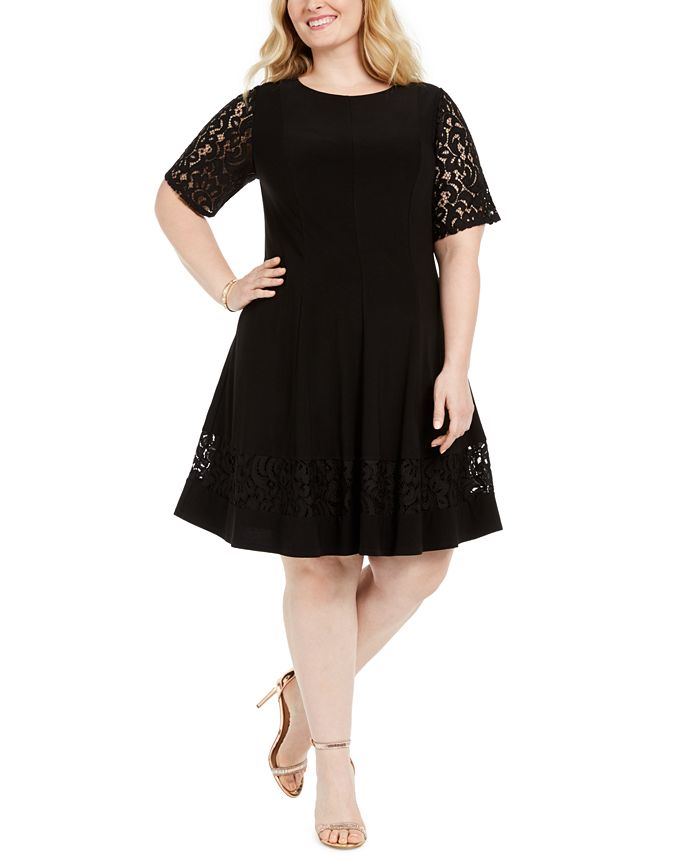 Jessica Howard Plus Size LaceSleeve Fit & Flare Dress Macy's