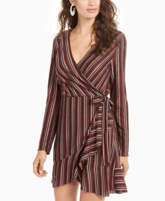 Crystal Doll - Juniors' Striped Wrap Dress