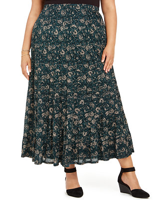 Style & Co Plus Size Printed Maxi Skirt, Created For Macy's - Macy's
