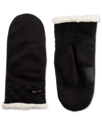 Isotoner Signature - Women's Microsuede Faux-Sherpa-Lined Mittens