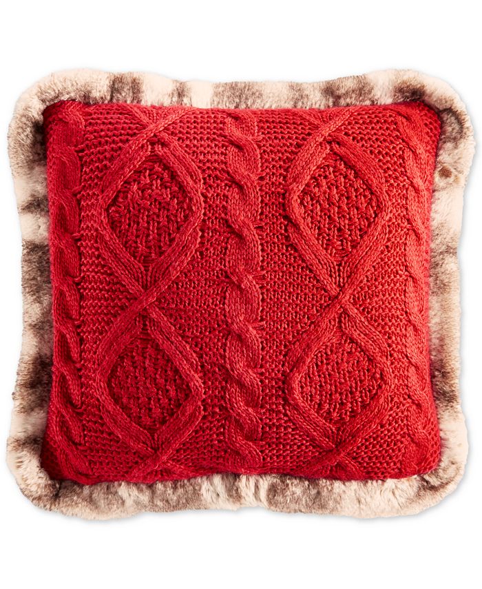 Martha Stewart Collection Sweater Knit 20" x 20" Decorative Pillow ...