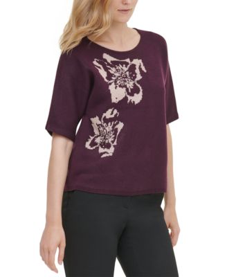 Calvin Klein - Printed Short-Sleeve Sweater