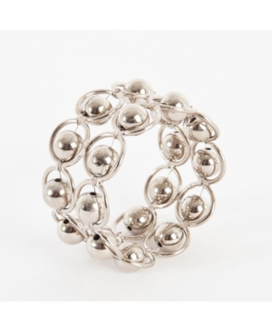 Saro Lifestyle Beaded Ball Napkin Ring Set of 4