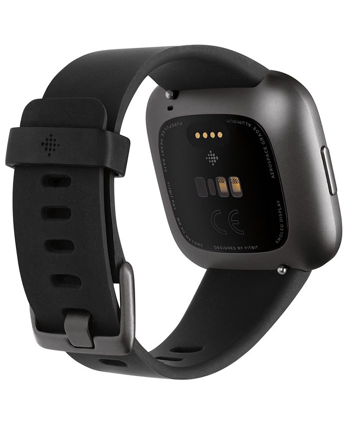 Fitbit - Women's Versa 2 Black Elastomer Strap Touchscreen Smart Watch 39mm